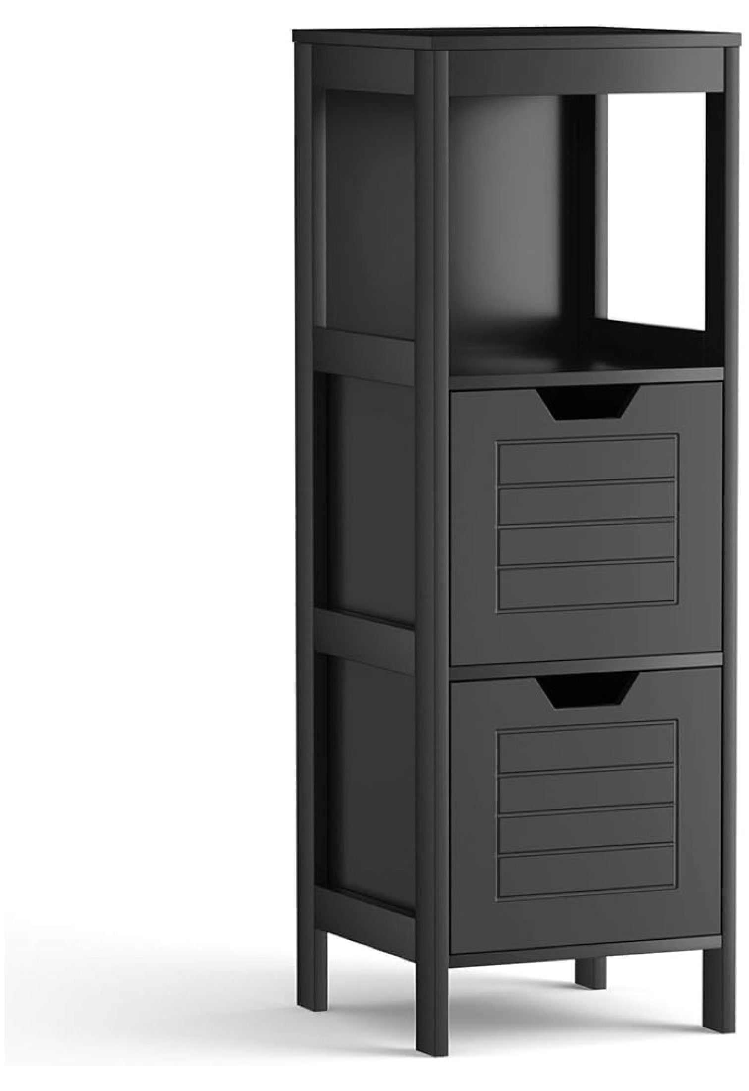 Bathroom Floor Cabinet, Narrow Wood Storage Tower w/2 Switchable ...