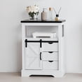 Solid Stable Bathroom Floor Cabinet, Rustic Storage Cabinet with Sliding Barn Door ...