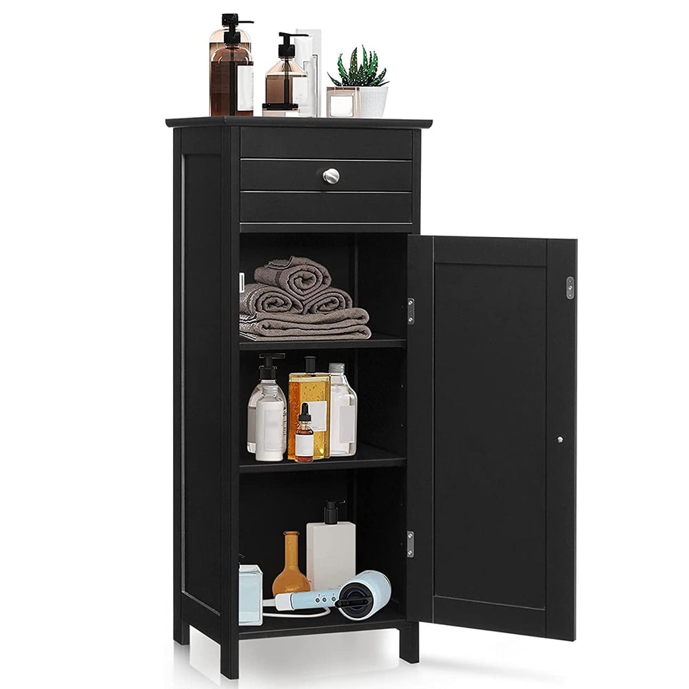 Bathroom Floor Cabinet, Single Door Floor Storage Cabinet, Bathroom ...