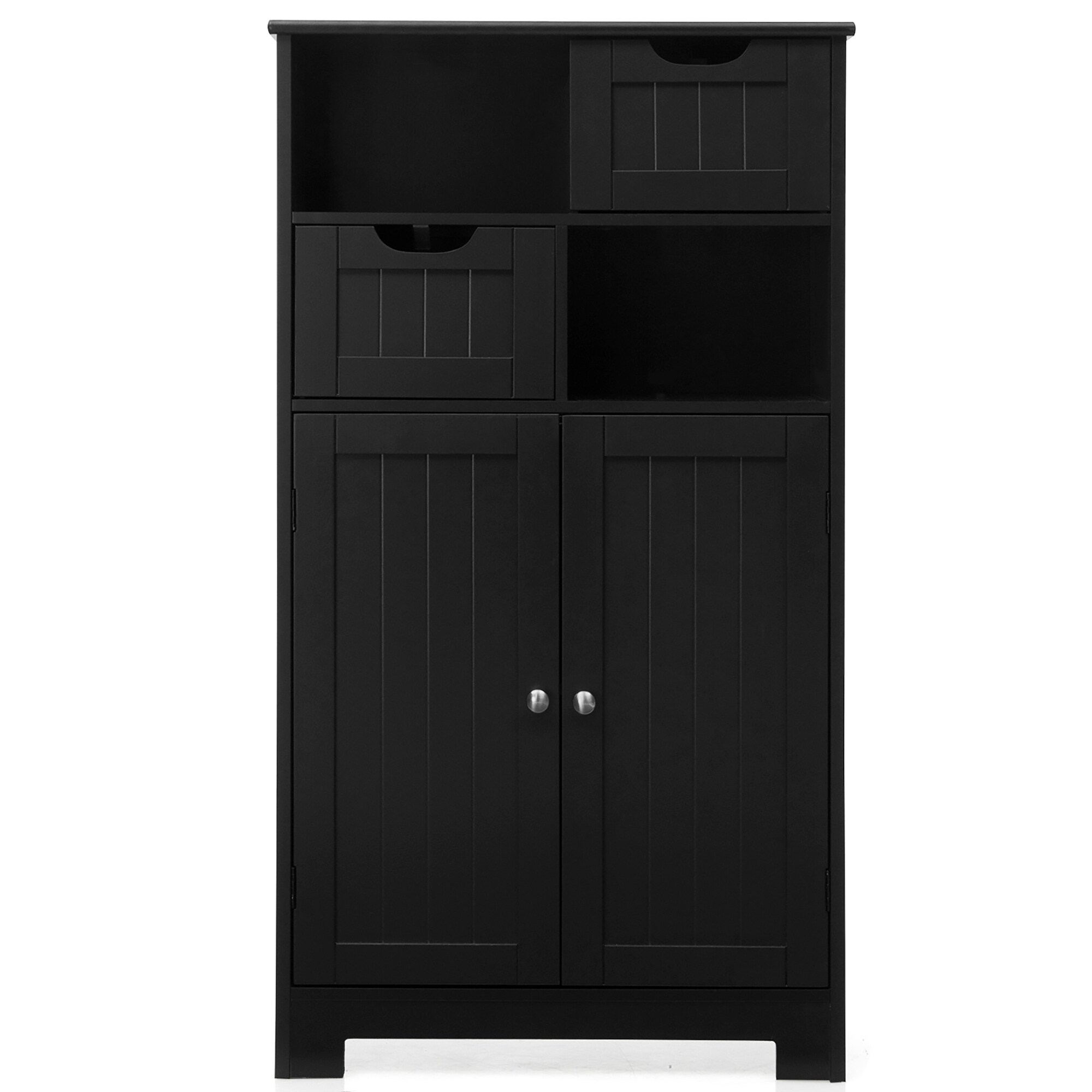 Bathroom Floor Cabinet Storage Cabinet Standing Cupboard Black - Walmart.com