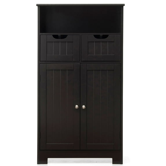 Bathroom Floor Cabinet Storage Cabinet Standing Cupboard Espresso