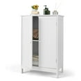 thumbnail image 1 of Bathroom Floor Cabinet - White Wooden Storage with Doors - 23.5 x 14 x 34 Inch - Living Room Entryway Organizer, 1 of 4