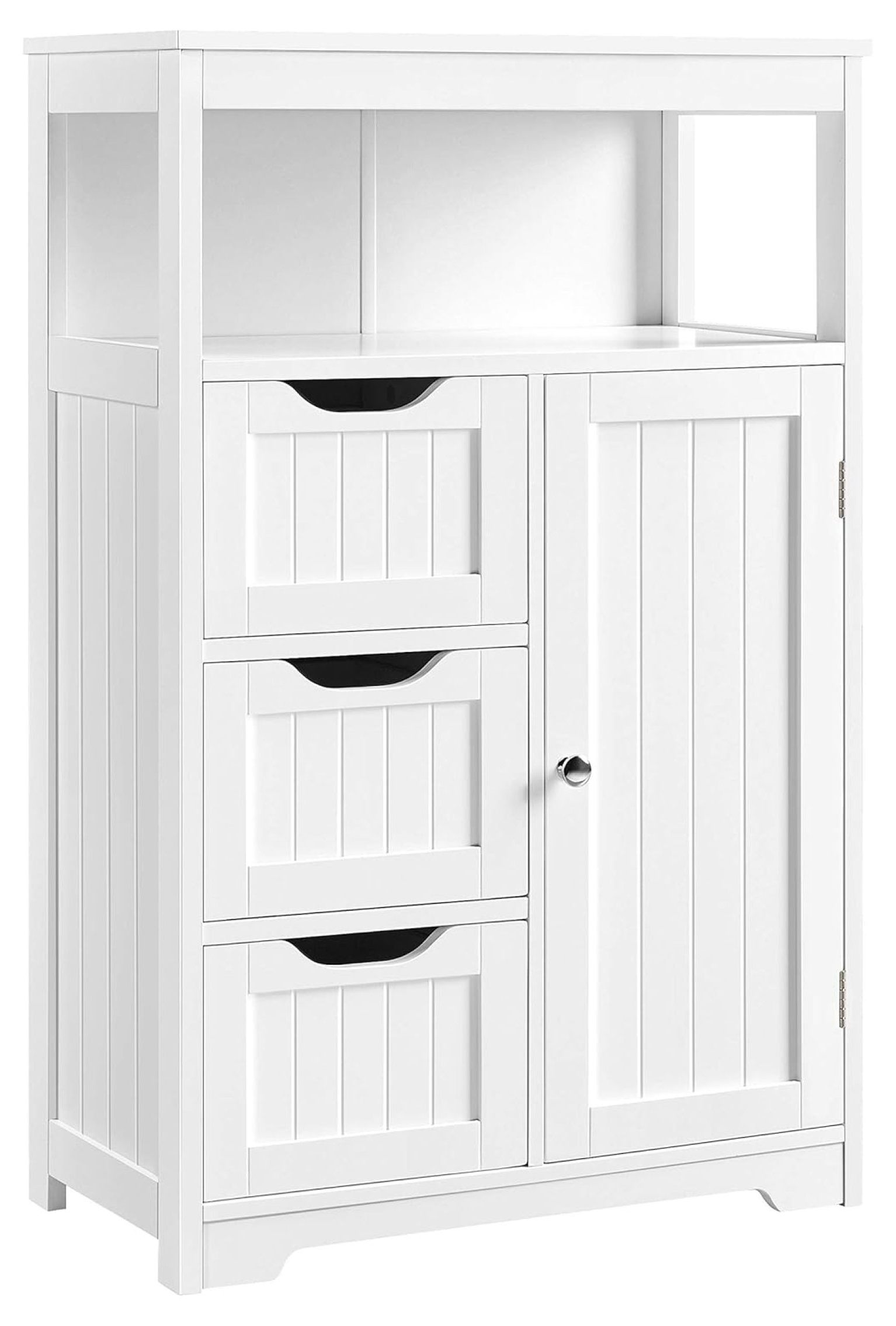 YHAOWORKS Sideboard Storage Cabinet - 2 Doors & 3 Drawers, Adjustable Shelves, White MDF For Living Room, Kitchen