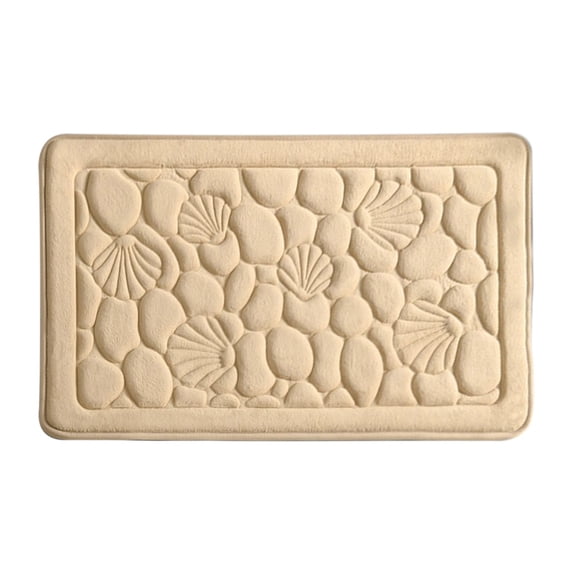 Bathroom Floor Mat, Absorbent Bath Rug, Non Slip Washable Soft Microfiber Mat for Tub and Sink Area, Thick Comfortable Quick Drying Khaki Gray Navy White 40x60cm