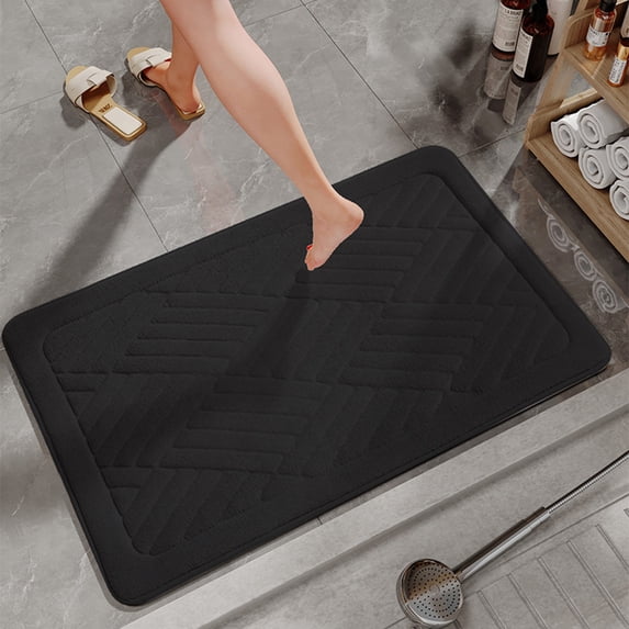 Bathroom Floor Mat Absorbent Non Slip Bath Mat - Quick Drying Shower ...