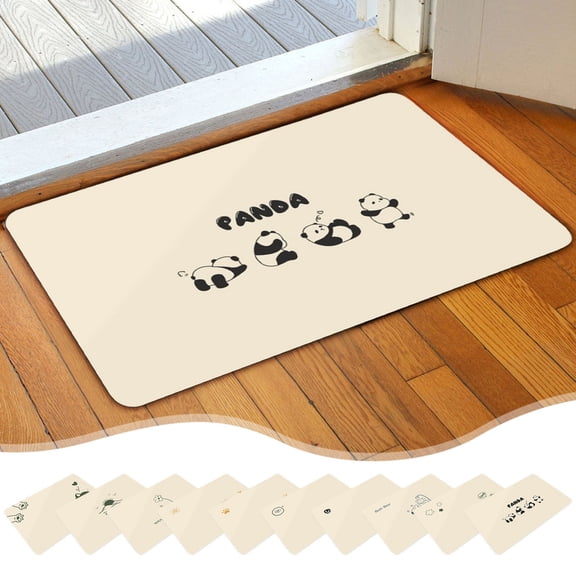 Bathroom Floor Mat Diatomaceous Earth Bath Mat Quick Drying Water Absorbent & Non-Slip for Wet Floors Bathroom Rug for Shower Tub and Sink