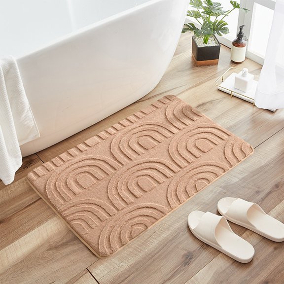 Bathroom Floor Mat, Soft Comfortable Fast Absorbent Non-Slip Pad, Thick Microfiber Door Kitchen Household Rug, Warm Cozy, Easy to Clean Washable Floor Mat