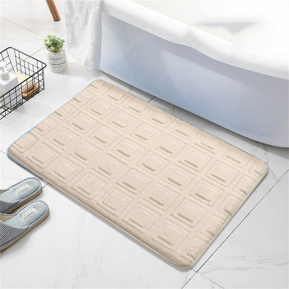 Bathroom Floor Mat Solid Color Sponge Absorbent Non Slip Bath Pad Thick Slow Door Mat For Bathroom Safety And Comfort Bath Mats For Bathroom