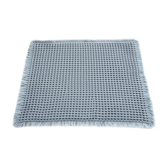 Bathroom Floor Mat, Waffle Bathroom Rug, Cotton Bathroom Rugs Absorbent, Fast Drying Bathroom Mat, 32X20 Inch Woven Doormat with Soft Tassel Edge, Low Profile Non-Slip Entry Mat