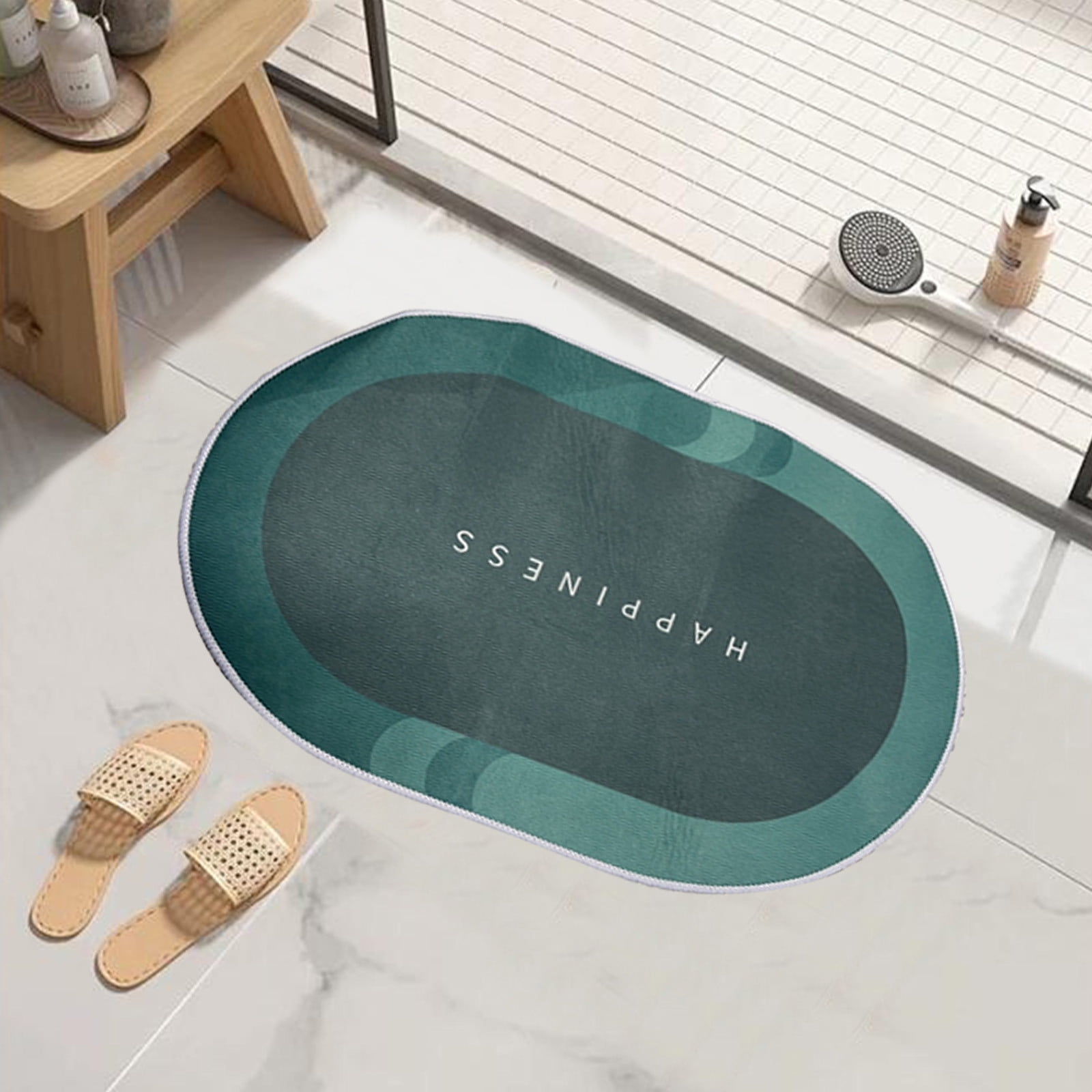 Bathroom Floor Mat Water Absorbent Drying Wear Resistant Carpet Toilet ...