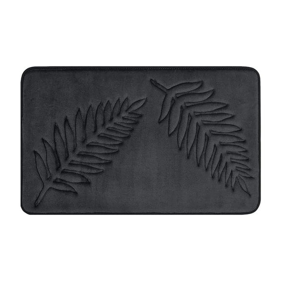 Bathroom Floor Mat - Water Absorbent Non Slip Carpet Fleece Polyester Fiber for Kitchen Bedroom Living Room Entrance (Dark Gray), JASKFLY