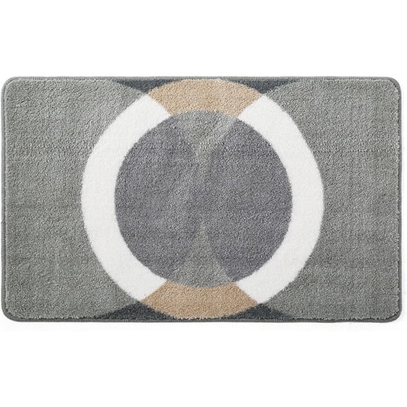 Bathroom Floor Mats, Flocked Carpets, Bathroom Absorbent Foot Mats, Bedroom Door Mats, Anti-Skid Mats, High Water Absorption, Thick, Machine Washable, Microfiber Mats for Shower Bathtubs