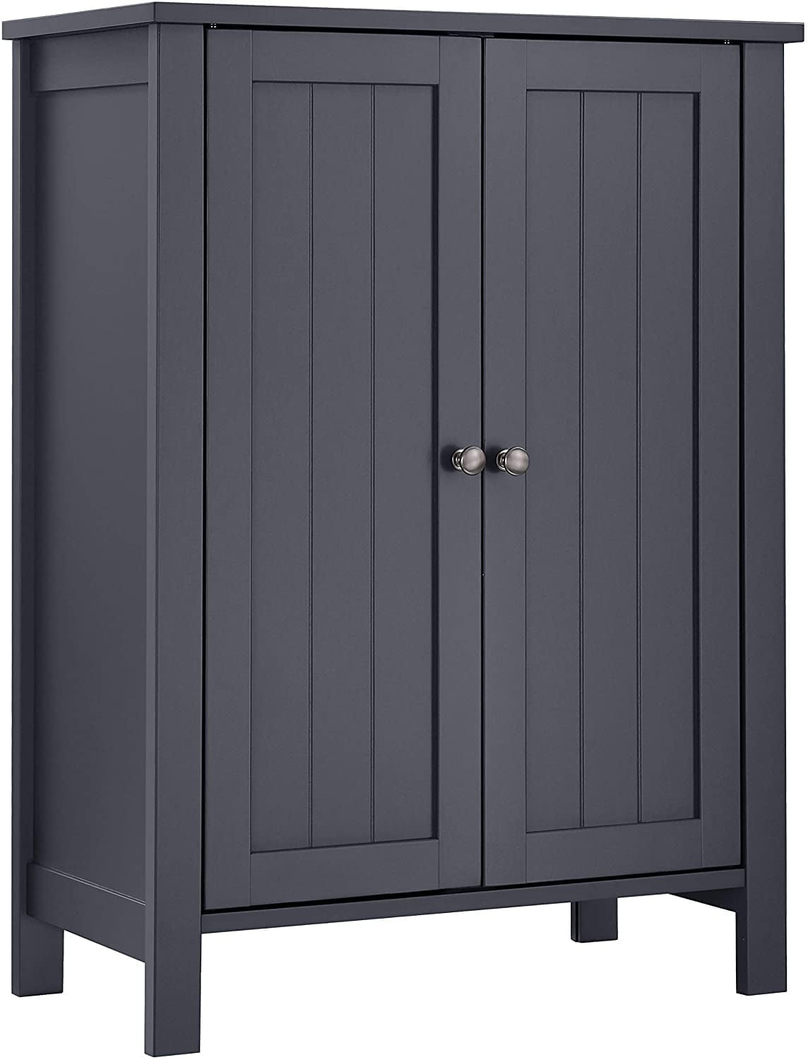 Floor Storage Cabinet,  Storage Unit with 2 Adjustable Shelves,  Cabinet Freestanding, Slate Gray