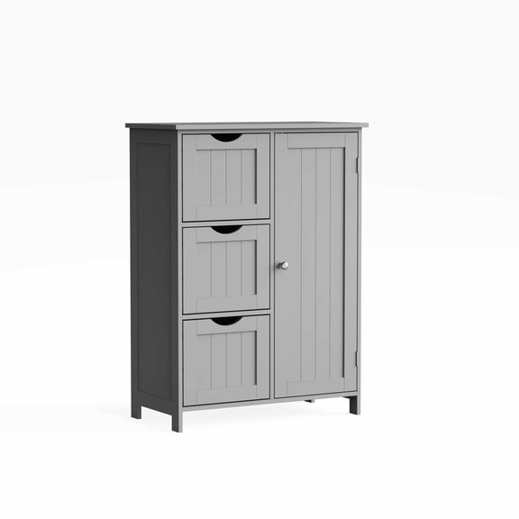 Floor Storage Cabinet, Freestanding Storage Unit with 3 Drawers, 1 Adjustable Shelf, Dove Gray