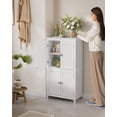 thumbnail image 1 of Floor Storage Cabinet,  Storage Unit, Freestanding Cabinet with 4 Doors, 11.8 x 23.6 x 43.3 Inches, White, 1 of 7