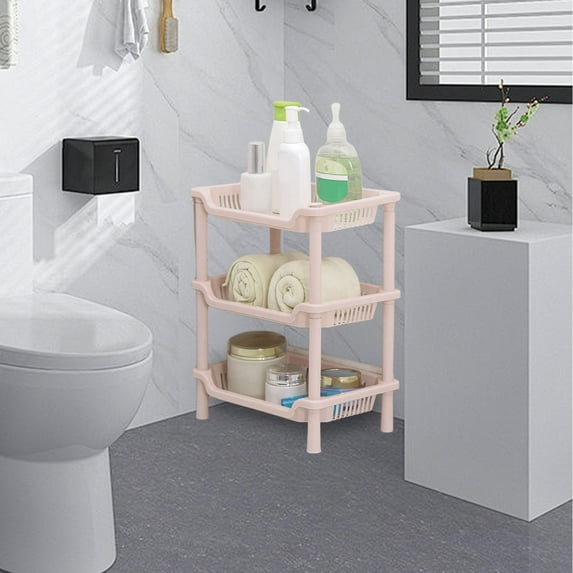 Bathroom Floor Storage Shelf Rack Slit Unit Blue Rack Flooring for Organizer Rack for Bathroom for Organizer Stand Restroom Rack for Organizer Shelves
