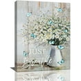 thumbnail image 1 of Bathroom Flower Wall Art Rustic Butterfly Floral Pictures Wall Decor Just Breathe Canvas Painting Print Butterfly Artwork Modern Home Decor Framed for Living room Bedroom Bathroom12inX16in, 1 of 6
