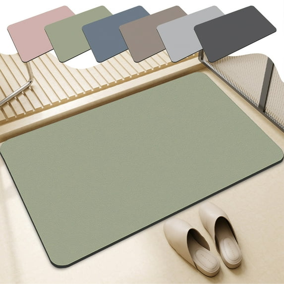 Bathroom Foam Absorbent Floor Mat Indoor Outdoor Use Non Slip Entry Doorway Mat for Bathroom Kitchen Balcony Quick Drying Easy Care Washable Weather Resistant 15.74x23.62in
