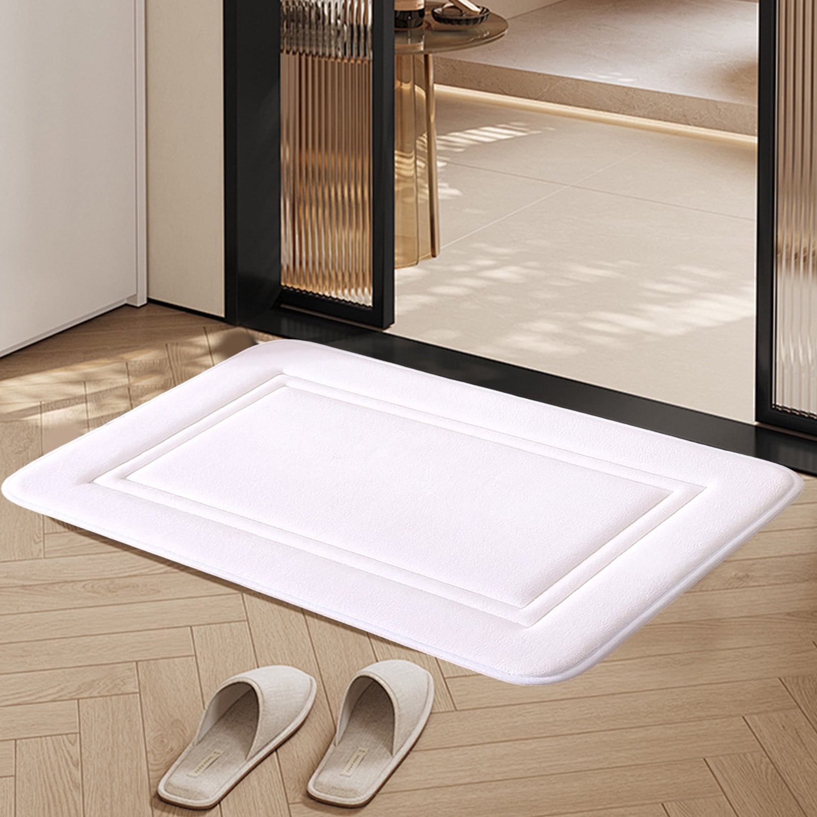 Bathroom Foam Absorbent Floor Mat Non Slip for Toilet Entryway Indoor ...
