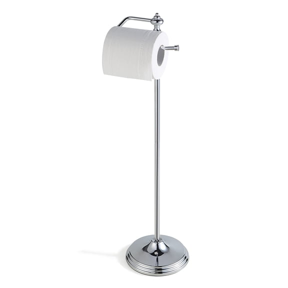 Bathroom Free Standing Toilet Tissue Paper Roll Holder Stand with Reserve Function
