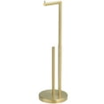 thumbnail image 1 of Bathroom Freestanding Toilet Paper Holder Stand with Reserver in Brushed Gold, 1 of 14