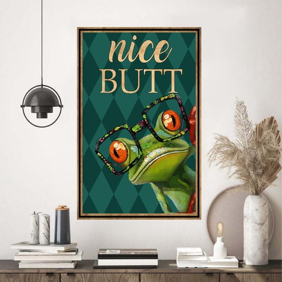 Bathroom Frog Nice Butt Poster bathroom poster 24 x 36 Inch Poster