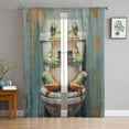 thumbnail image 1 of Bathroom Frog Sheer Curtains 84 Inches Long 2 Panels Set, Window Sheer Curtains for Living Room/Bedroom, Toilet Animals Vintage Light Filtering Rod Pocket Curtain 52'' x 84'' x 2, 1 of 7