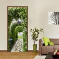 Bathroom Garden Door Sticker Scenery Wallpaper 3D SelfAdhesive Vinyl