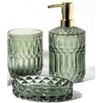 Bathroom Glass Accessories Set (Lotion Soap Dispenser, Soap Dish