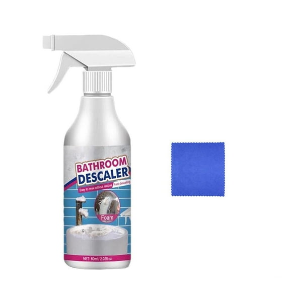 Bathroom Glass Remover 60ml, Tile and Faucet Stain Cleaner, Bathtub Descaler for Bathroom Surfaces, Multi-Surface Compact Cleaner for Bathroom Fixtures