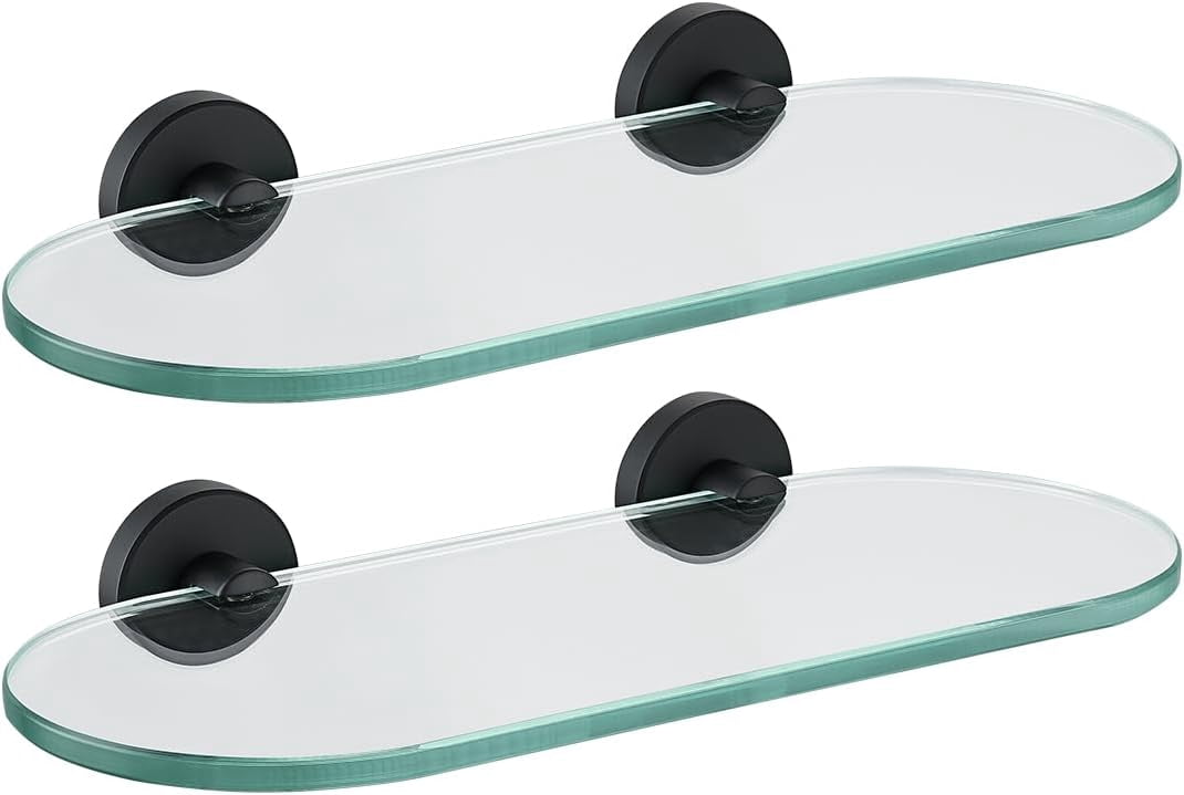 Bathroom Glass Shelf Oil Rubbed Bronze, Tempered Glass Shower Storage ...