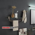 Bathroom Glass Shelf with 15 Inch Towel Bar, 304 Stainless Steel ...