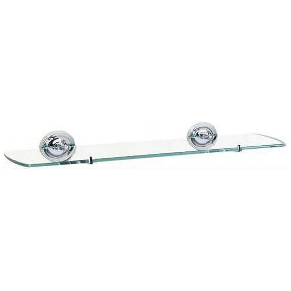 Bathroom Glass Shelf with Brackets in Polished Chrome Finish