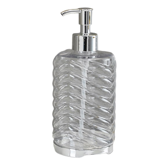 Bathroom Hand Soap Dispenser 420ml, Refillable Plastic Pump Bottle for Kitchen, Modern Design Hand Wash Station, Large Capacity Soap Container
