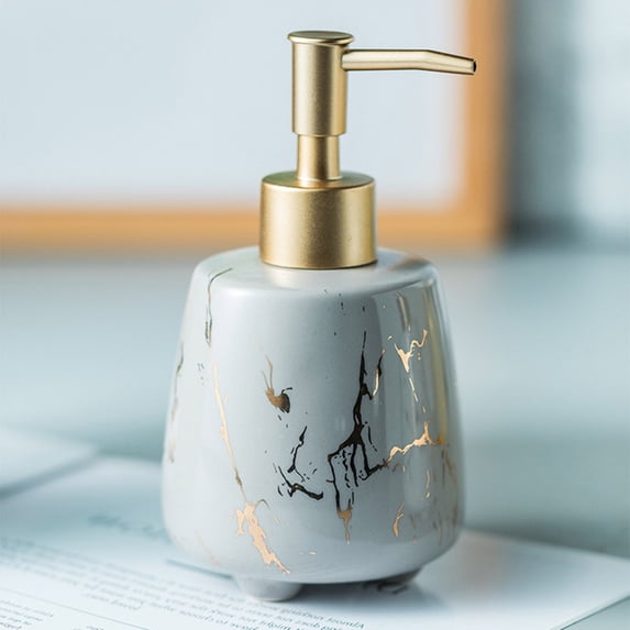 Bathroom Hand Soap Shampoo Shower Gel Sub-Bottle Gray,1* Bottle,Soap Dispenser for Bathroom Ceramic Hand Soap Dispenser W/ Pattern Commercial Lotion Pump Bottle for Kitchen Home Decoration
