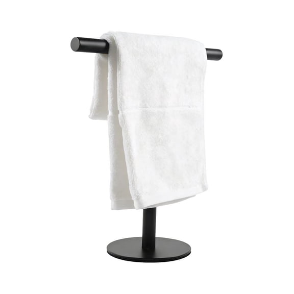 Bathroom Hand Towel Holder Stand，T-Shape Hand Towel Holder Stand SUS304 Stainless Steel Matte Black for Bathroom，Kitchen or Vanity Countertop