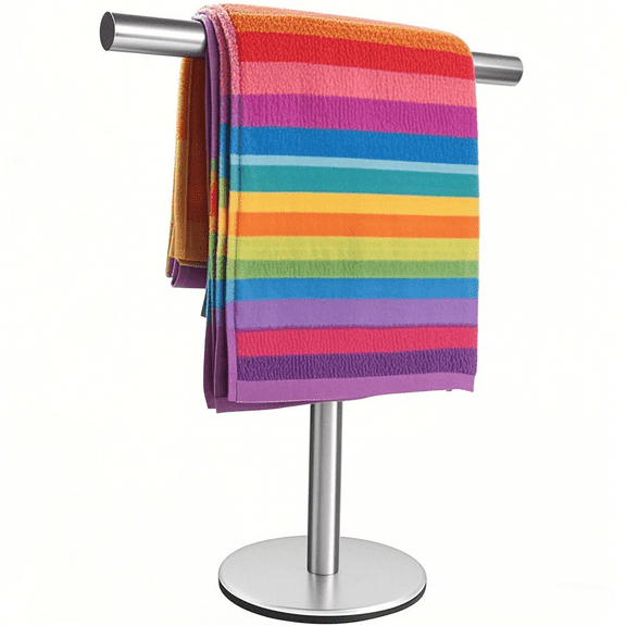 Bathroom Hand Towel Holder Stand T-Shape Hand Towel Holder Stand SUS304 Stainless Steel for Bathroom Kitchen or Vanity Countertop