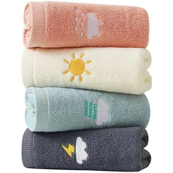 Bathroom Hand Towels Set of 4, Hand Towel Soft Cotton Towel Highly Absorbent Hand Towel, Hand Towels for Bath, Hand, Face, Gym and Spa, Size 14" x 29" Home Goods Multicolor