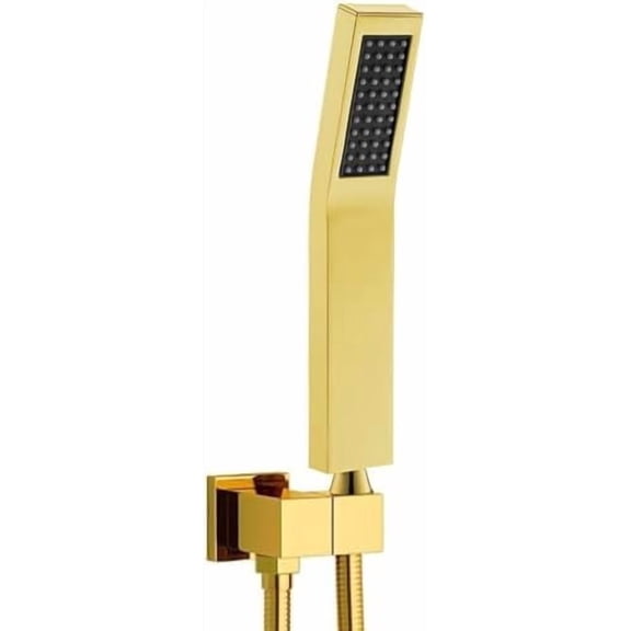 Bathroom Handheld Shower Wand, Hand Brass Shower Head with Long Hose, Gold Shower Head with Handheld Sprayer Showerhead Holder Wall Mount, $$Tools & Hardware Other