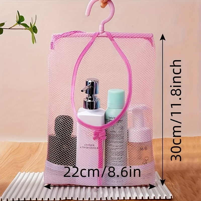 Bathroom Hanging Mesh Organizer Bags - Plastic Freestanding Shower ...