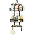 thumbnail image 1 of Bathroom Hanging Shower Caddy, Shower Organizer Shelves with 4 Hooks, Black, 1 of 7