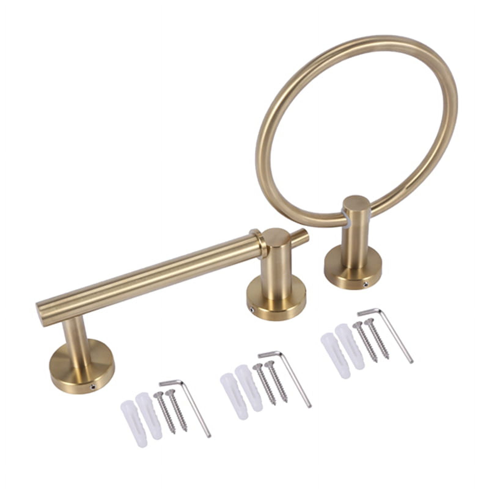 Bathroom Hardware Accessories Set 3Piece Gold Brushed Bathroom