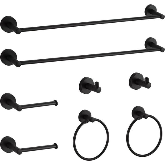 Bathroom Hardware Set Black Bathroom Accessory Set Towel Bar 8 Pieces