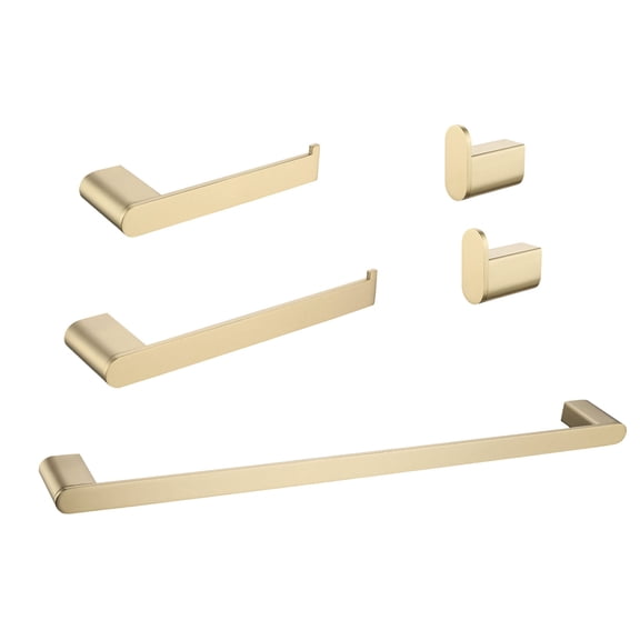 Bathroom Hardware Set, Brushed Gold, Rust-Free and All Tools Included - Beautify and Organize Your Home