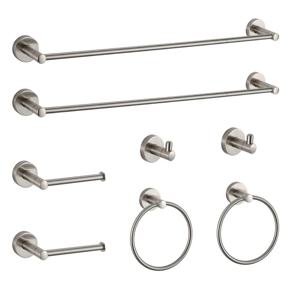 Bathroom Hardware Set Brushed Nickel 8 Pieces Towel Bar Accessory Set