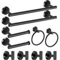 thumbnail image 1 of Bathroom Hardware Set Matte Black, 10 Pieces Bathroom Accessories Set Includes Includes 2 Packs 24 Inch Towel Bar, Towel Ring, Toilet Holder and 4 Packs Towel Hooks, 1 of 13