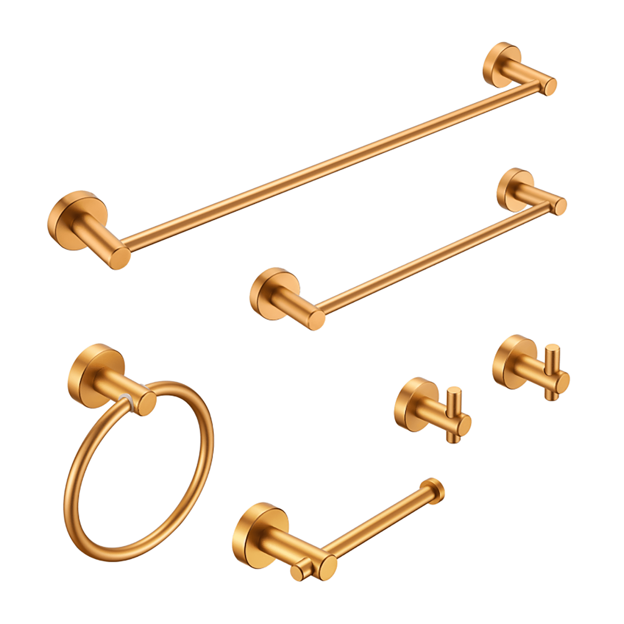 Bathroom Hardware Set, Thicken Space Aluminum 6 PCS Towel bar Set Wall Mounted