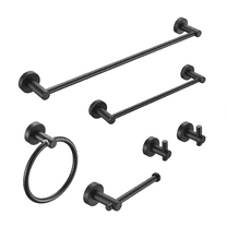 Bathroom Hardware Set, Thicken Space Aluminum 6 PCS Towel bar Set Wall Mounted