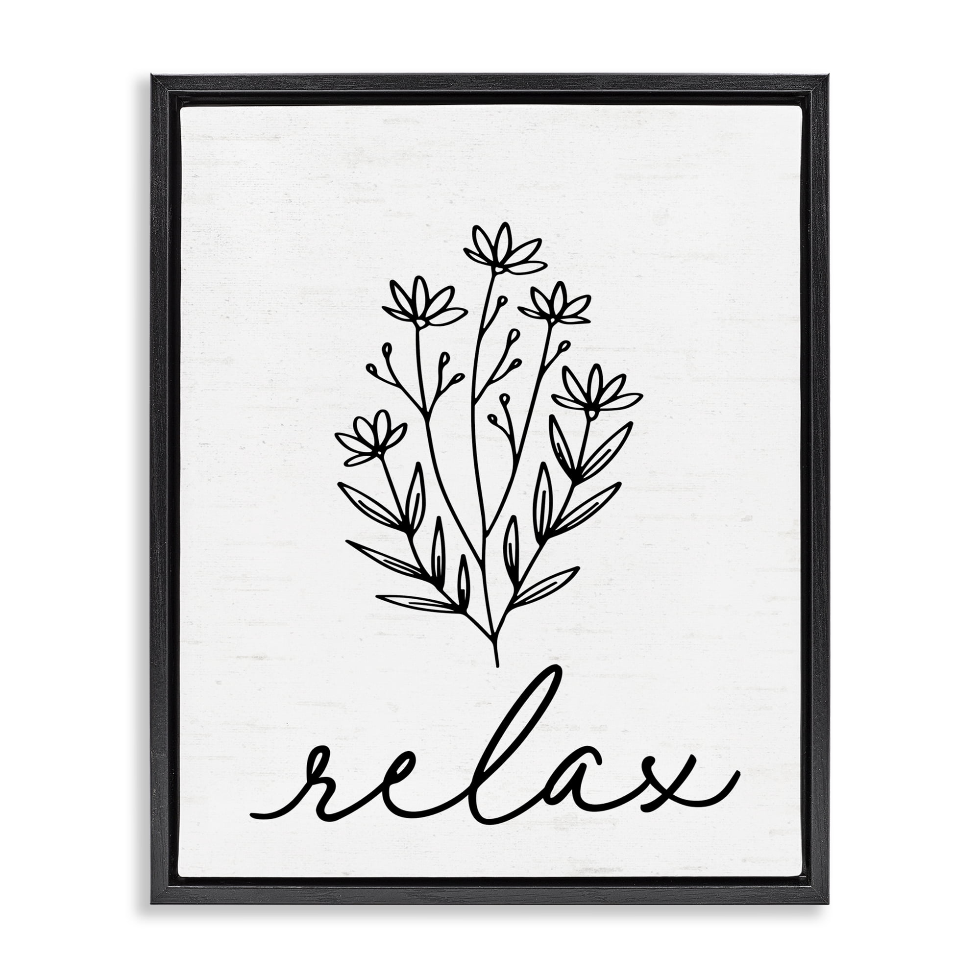 Bathroom Herb Relax Black Framed Floater Canvas Wall Art, design by Lettered and Lined