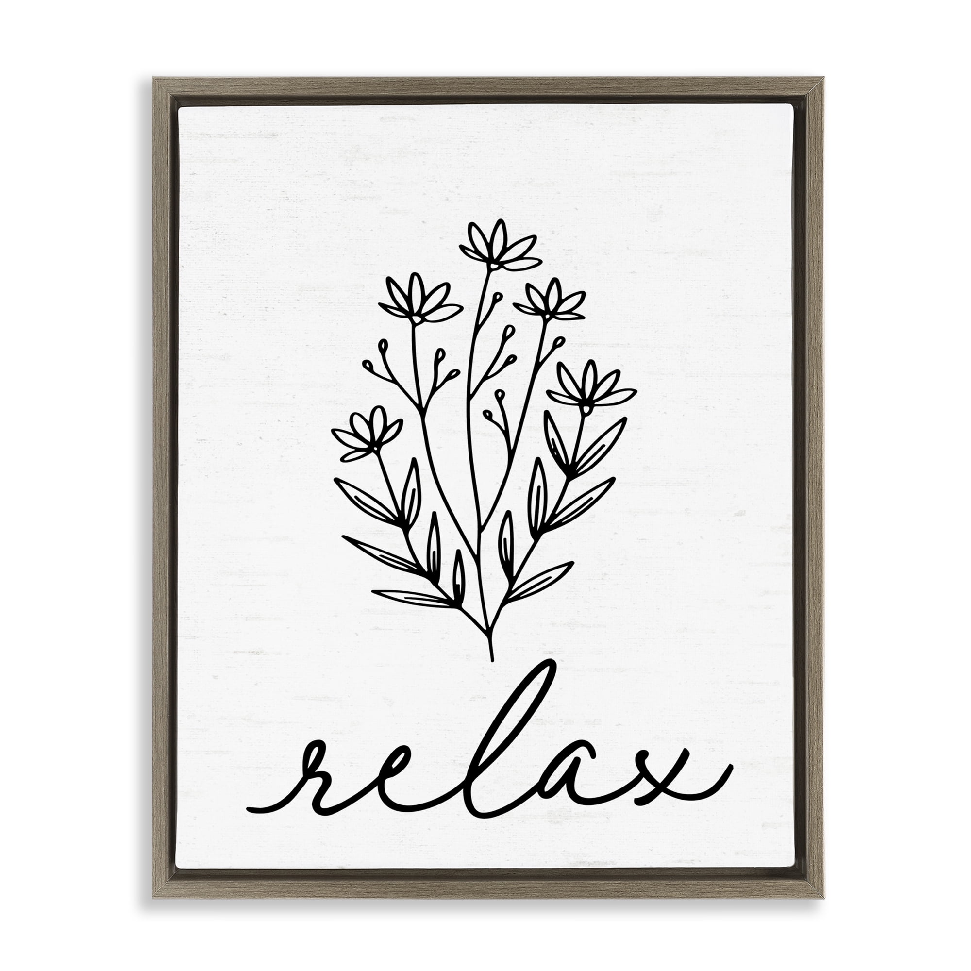 Bathroom Herb Relax Brown Framed Floater Canvas Wall Art, design by Lettered and Lined
